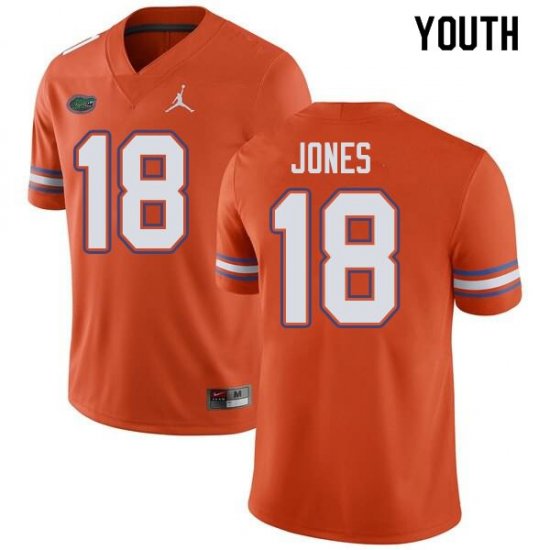 Youth Florida Gators #18 Jalon Jones NCAA Jordan Brand Orange Authentic Stitched College Football Jersey FYG4662LP